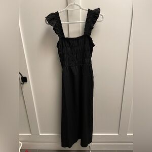 Old Navy Black Ruffled Midi Dress
